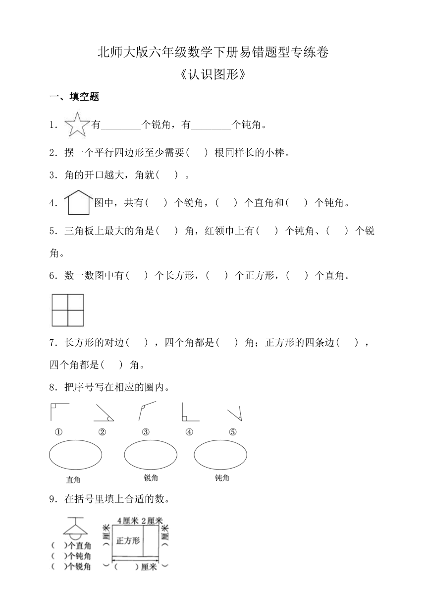 北师大版二年级数学下册第六单元易错题型专练卷（含答案）