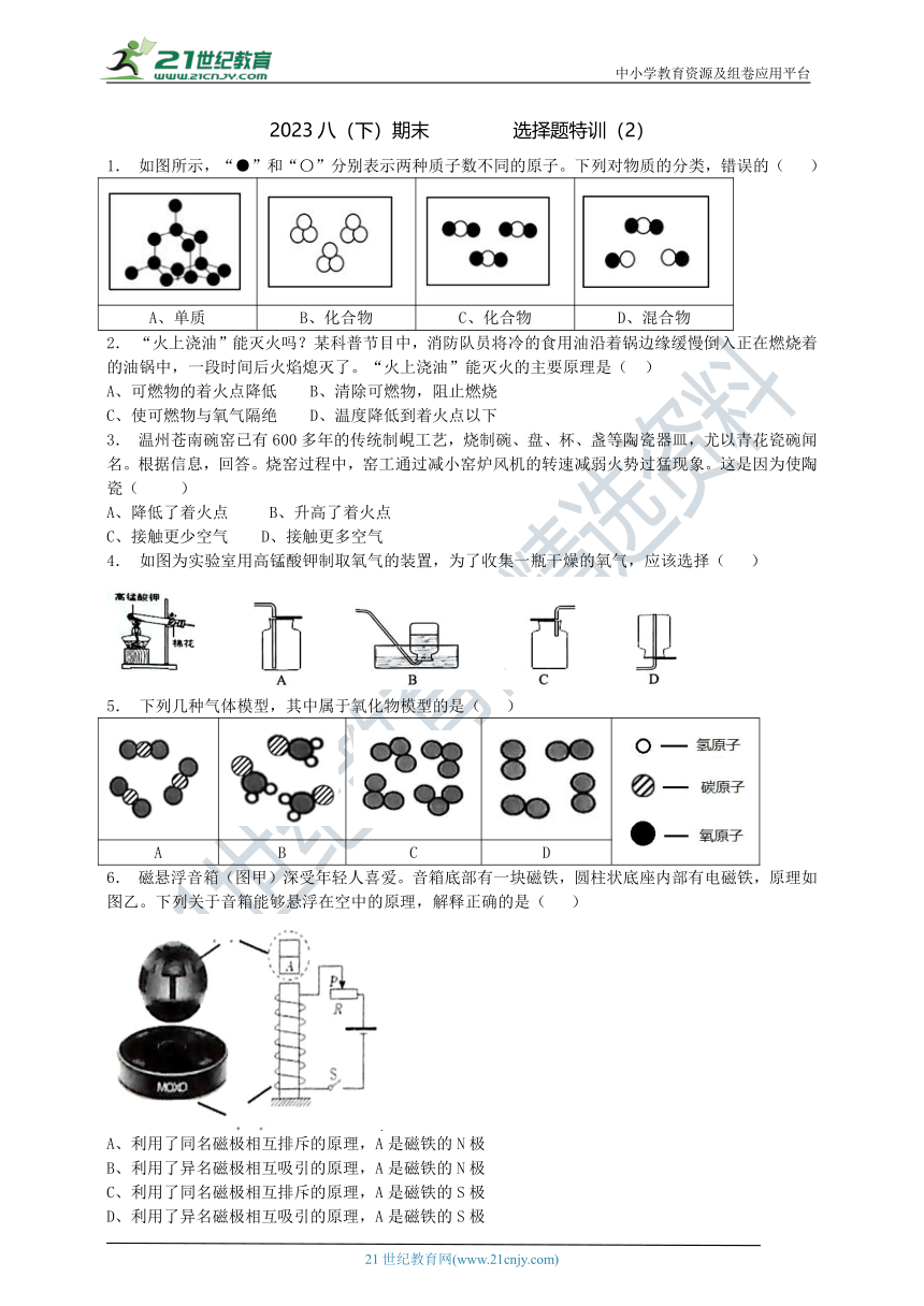 2023八（下）期末冲刺选择题特训（2）（含答案）