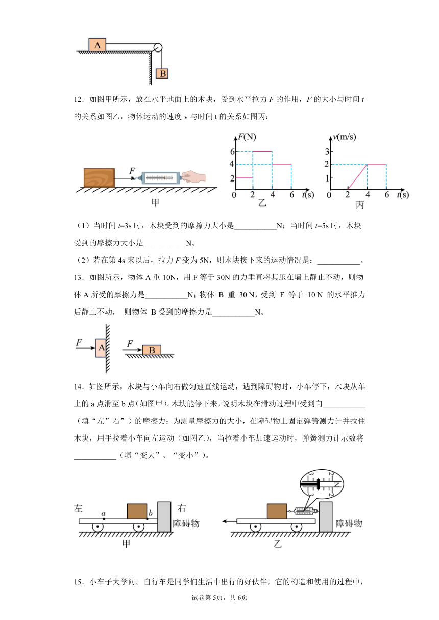 3.6摩擦力 同步练习（含解析）