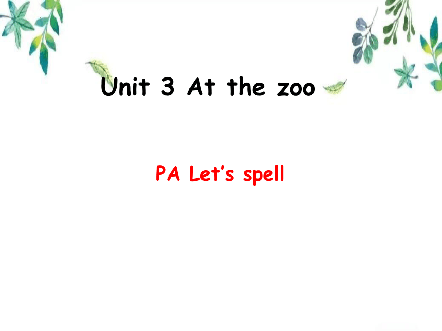 Unit 3 At the zoo Part A Let’s spell 课件(共25张PPT)