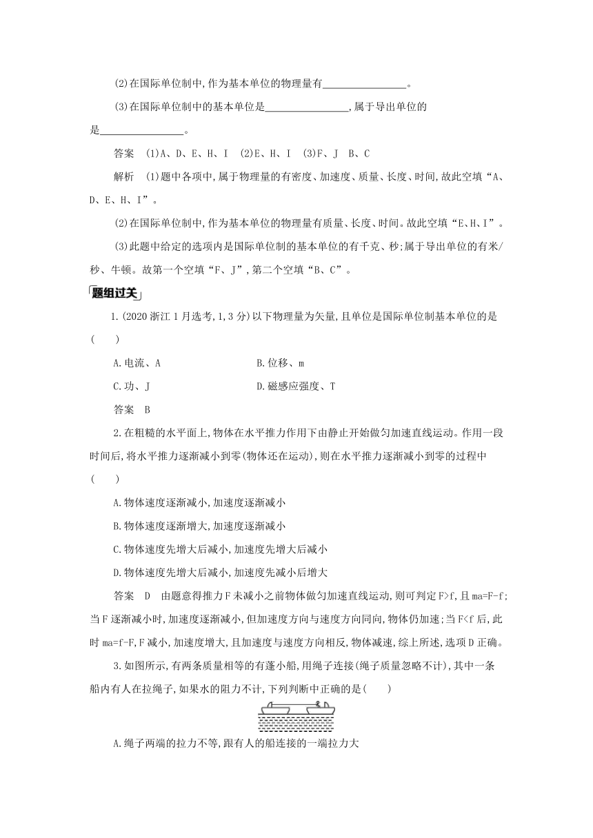 浙江省2021高考物理一轮复习第第11课时　牛顿第二定律及应用系含解析