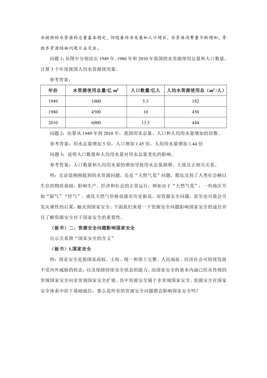 2.1《资源安全对国家安全的影响》教学方案