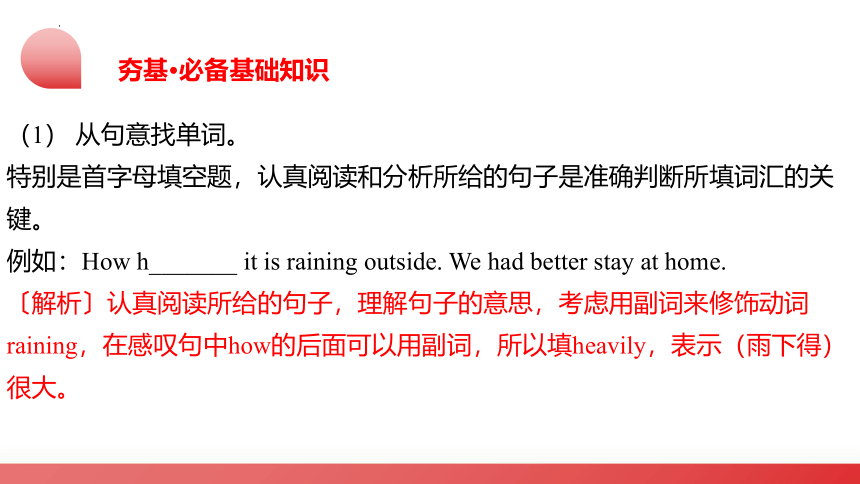 2024中考英语复习题型精讲第13讲 单词拼写（首字母提示+汉语提示+句意提示）课件(共33张PPT)