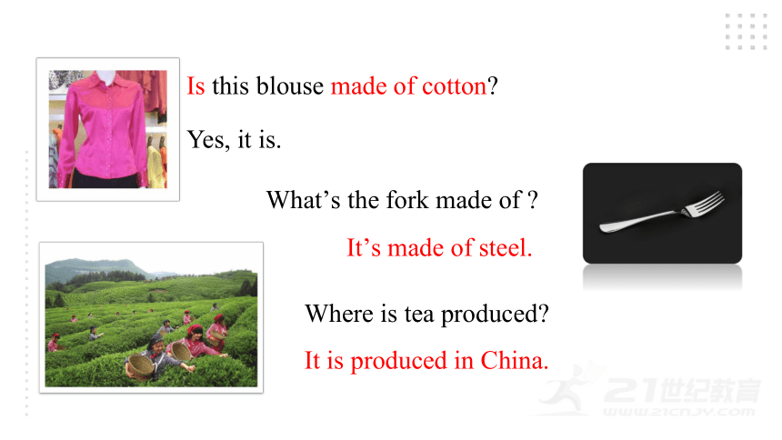 Unit 5 What are the shirts made of? Section A （Grammar Focus-4c)课件(共35张PPT)