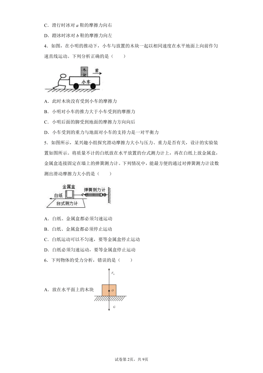 3.6 摩擦力 同步练习（含解析）