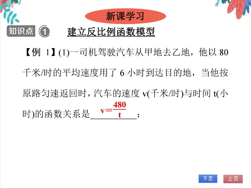 【人教版】数学九年级全一册 26.2 反比例函数与实际问题 随堂练习（课件版）