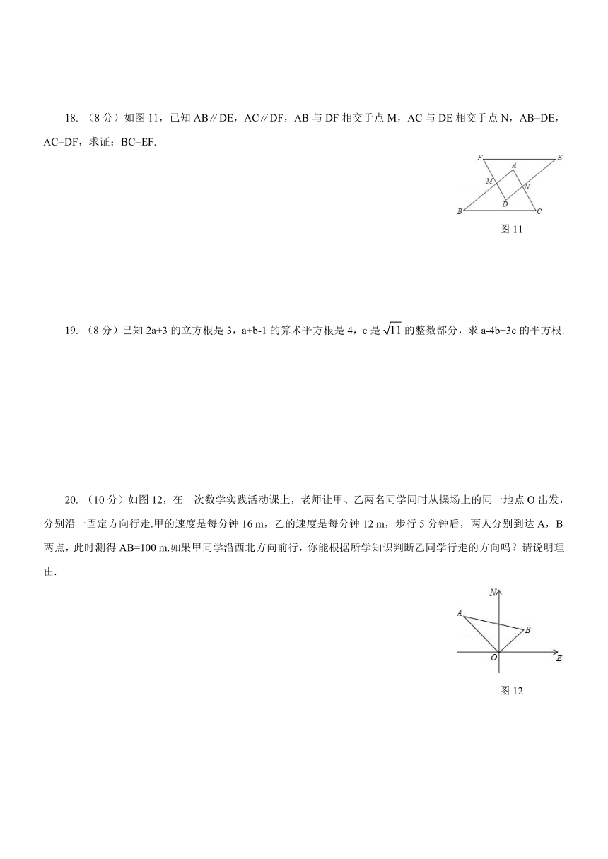 华师大版数学八年级上册 期末自我评估（含答案）