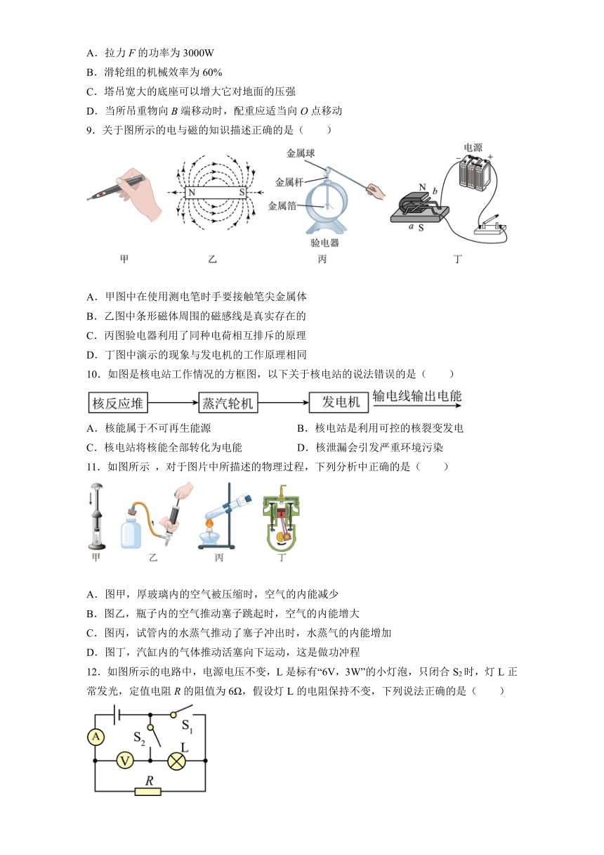 2023年江苏南京中考物理考前押题卷（含答案）