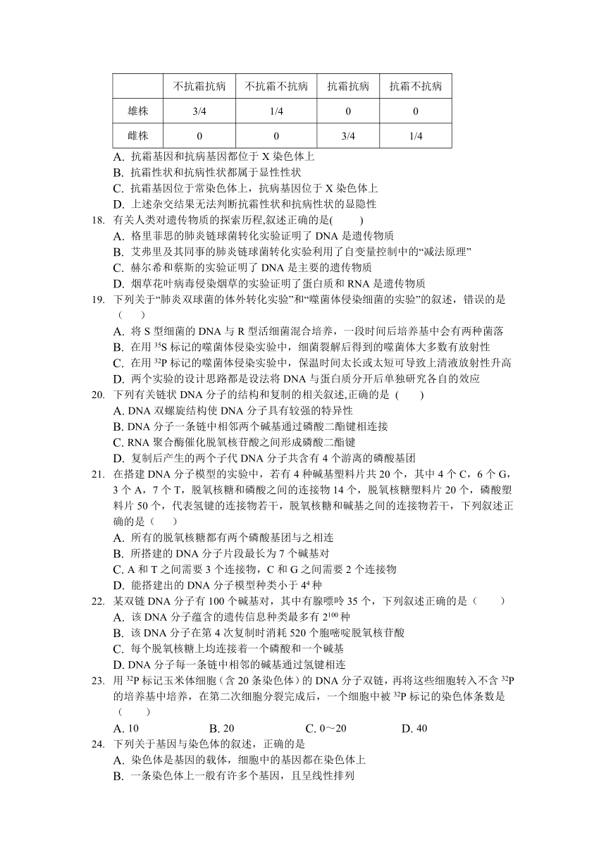 吉林省长春市重点高中2020-2021学年高一下学期期末联考生物试题 Word版含答案