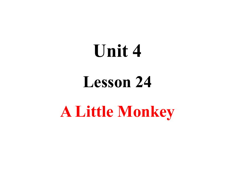 Unit 4 Food and Restaurants  Lesson  24  A Little Monkey 课件（共15张PPT）