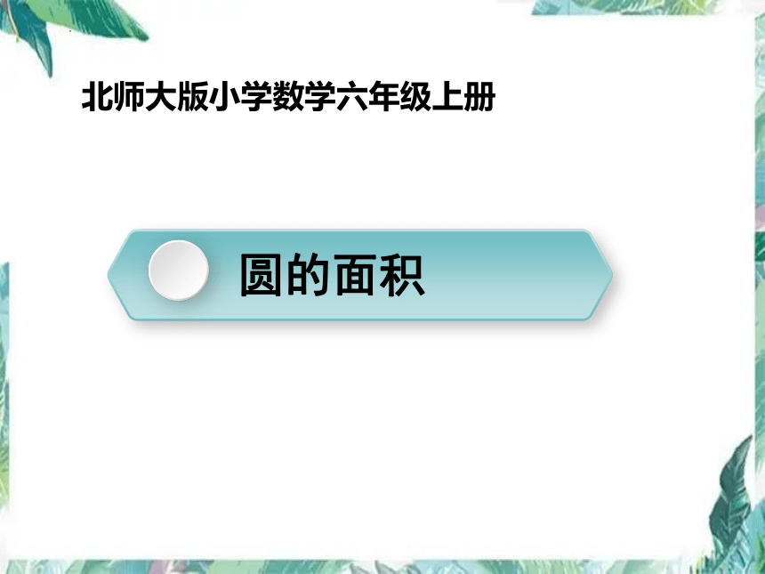 北师大版数学六年级上册1.6圆的面积（一）课件（16张ppt)