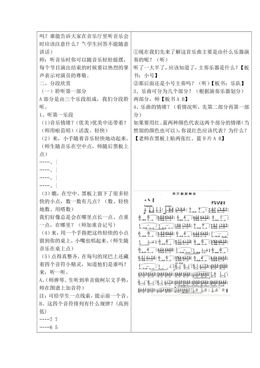 人音版 （五线谱） 四年级下册音乐 1 《新疆舞曲第二号》 ︳教案（表格式）