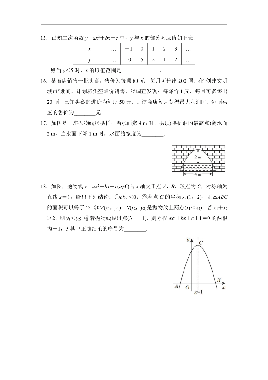 鲁教版（五四制）数学九年级上册：第三章二次函数达标检测卷（word版含答案）