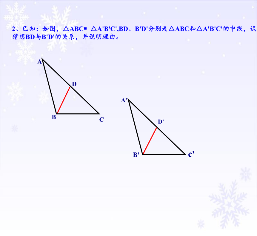 华东师大版数学八年级上册 13.2.1 全等三角形 课件(共14张PPT)