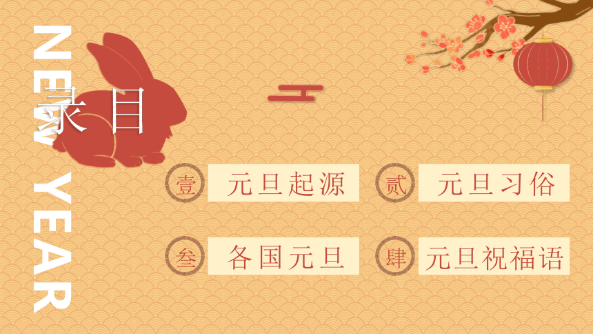 中国传统节日主题——欢度元旦习俗与祝福课件(共20张PPT)