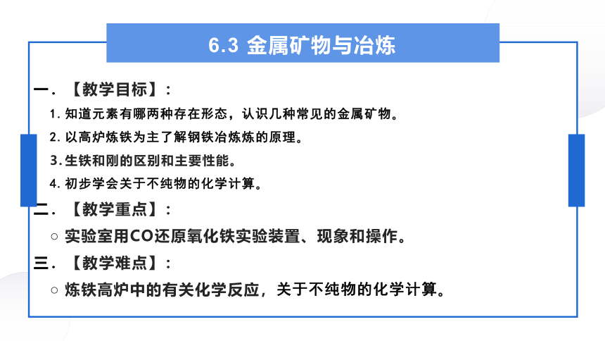 6.3金属矿物与冶炼课件--2021-2022学年九年级化学科粤版（2012）下册（20张PPT）