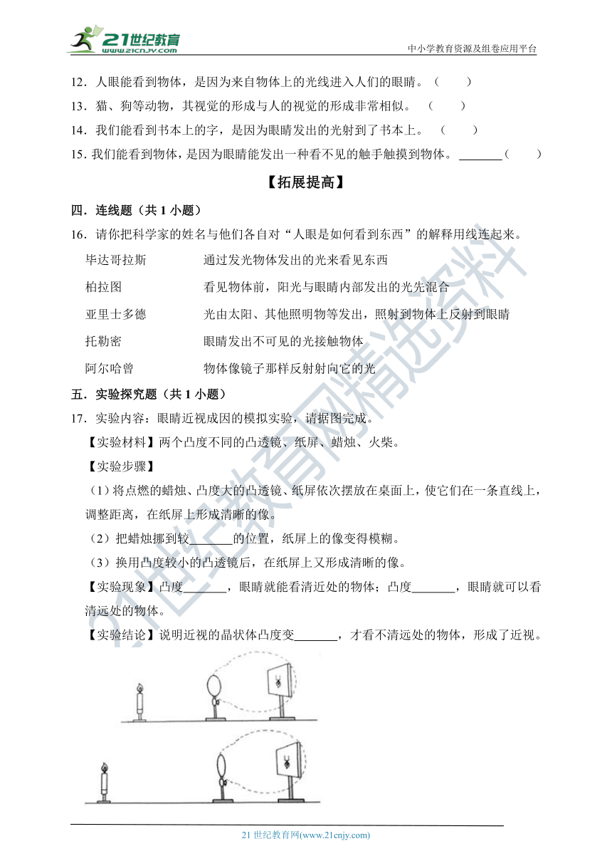 【分层作业】（苏教版2017秋）二年级上册4.11透明与不透明（含解析）