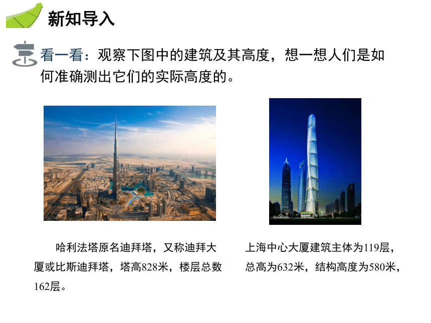 北师大版九年级数学下册教学课件：1.6 利用三角函数测高(共19张PPT)