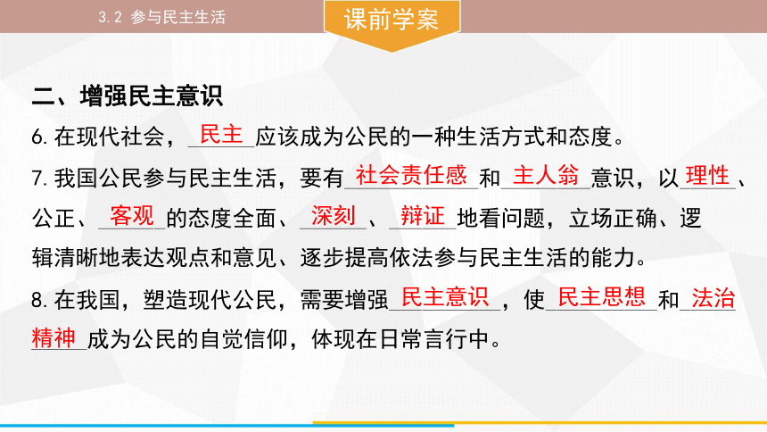 （核心素养目标）3.2 参与民主生活 课件(共37张PPT) 统编版道德与法治九年级上册