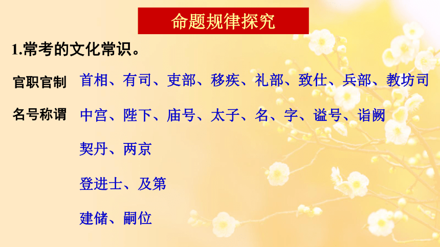 2022届高考语文复习文化常识课件（42张PPT）