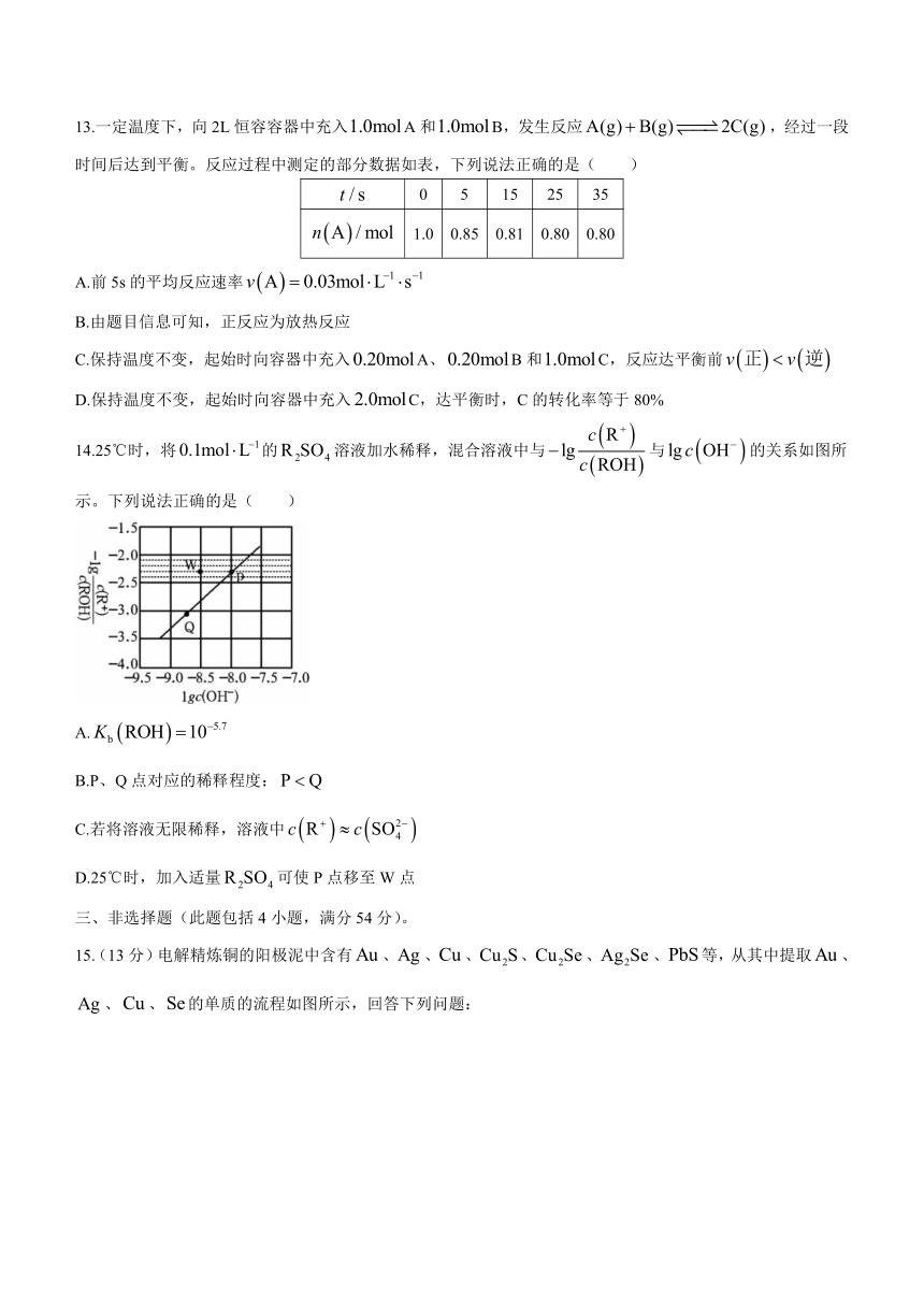 湖南省郴州市2020-2021学年高二下学期期末考试化学试题 Word版含答案