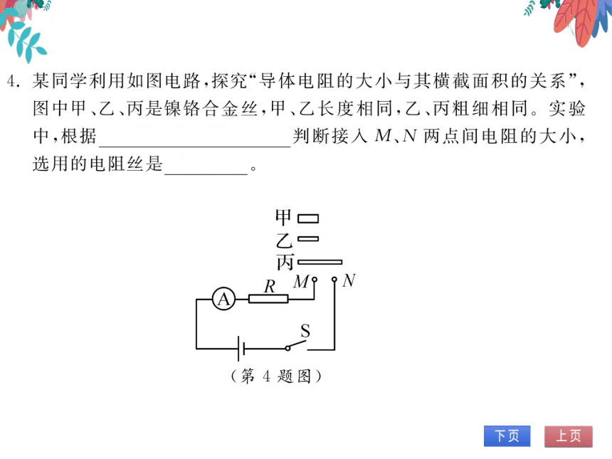 【人教版】物理九年级全册 16.3 电阻  习题课件