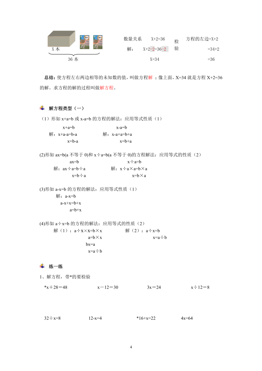 人教版五年级上 数学 解简易方程（一）讲义