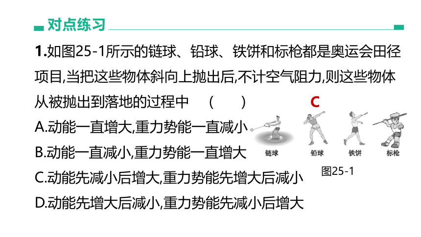 2022年浙江省中考科学一轮复习 第25课时　机械能（课件 36张PPT）