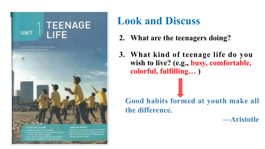 人教版（2019）必修第一册Unit 1 Teenage Life Opening page & Listening and Speaking 课件(共28张PPT)