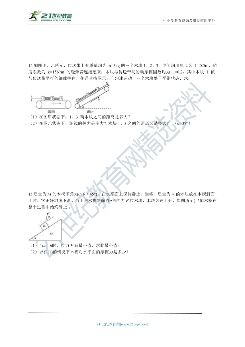 高中物理人教（新课标）必修1同步练习：第三章 专题 受力分析和共点力的平衡（word版 含解析）