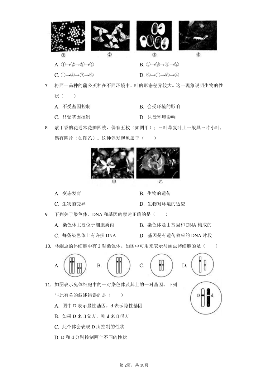 2020-2021学年山西省太原市八年级（下）期中生物试卷（含解析）