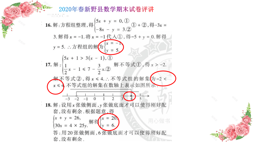 2020年春期新野县期终试卷讲评（41张PPT）
