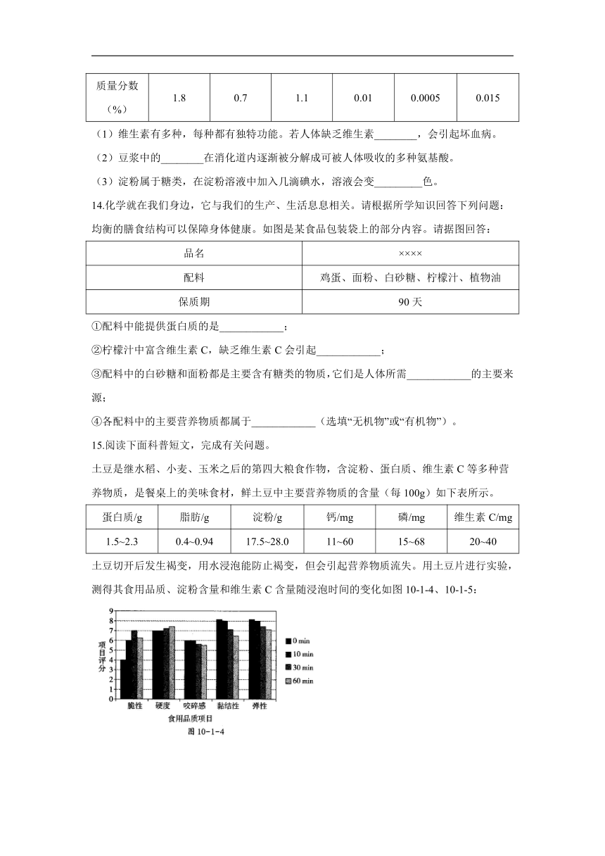 （11）食物中的有机物——2021-2022学年化学鲁教版九年级下册同步课时作业（word版 含解析）