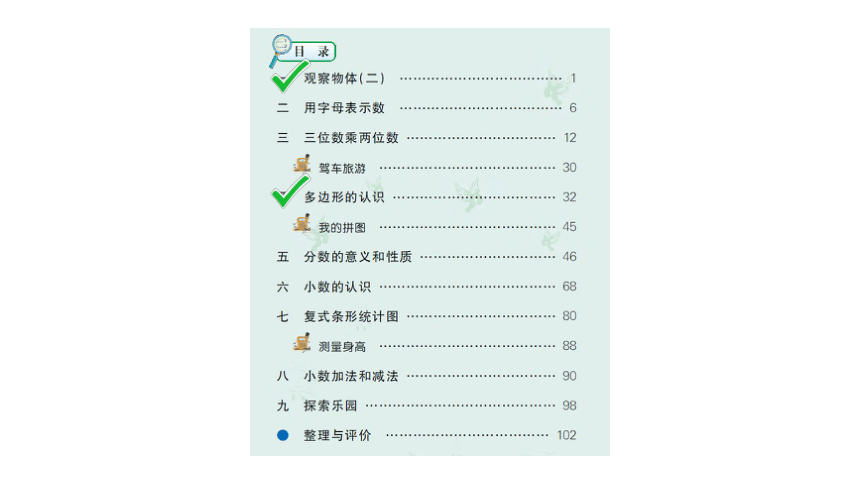 小学数学冀教版四年级下整理与评价  图形与几何课件（共29张PPT)