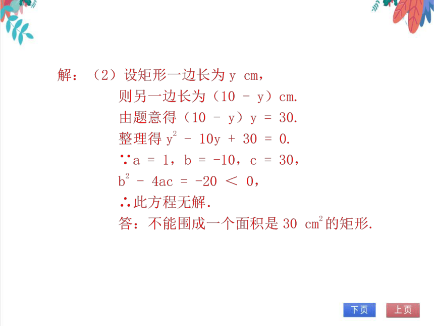 【北师大版】数学九(上) 2.3.3 利用一元二次方程解决面积问题 同步练习本（课件版）