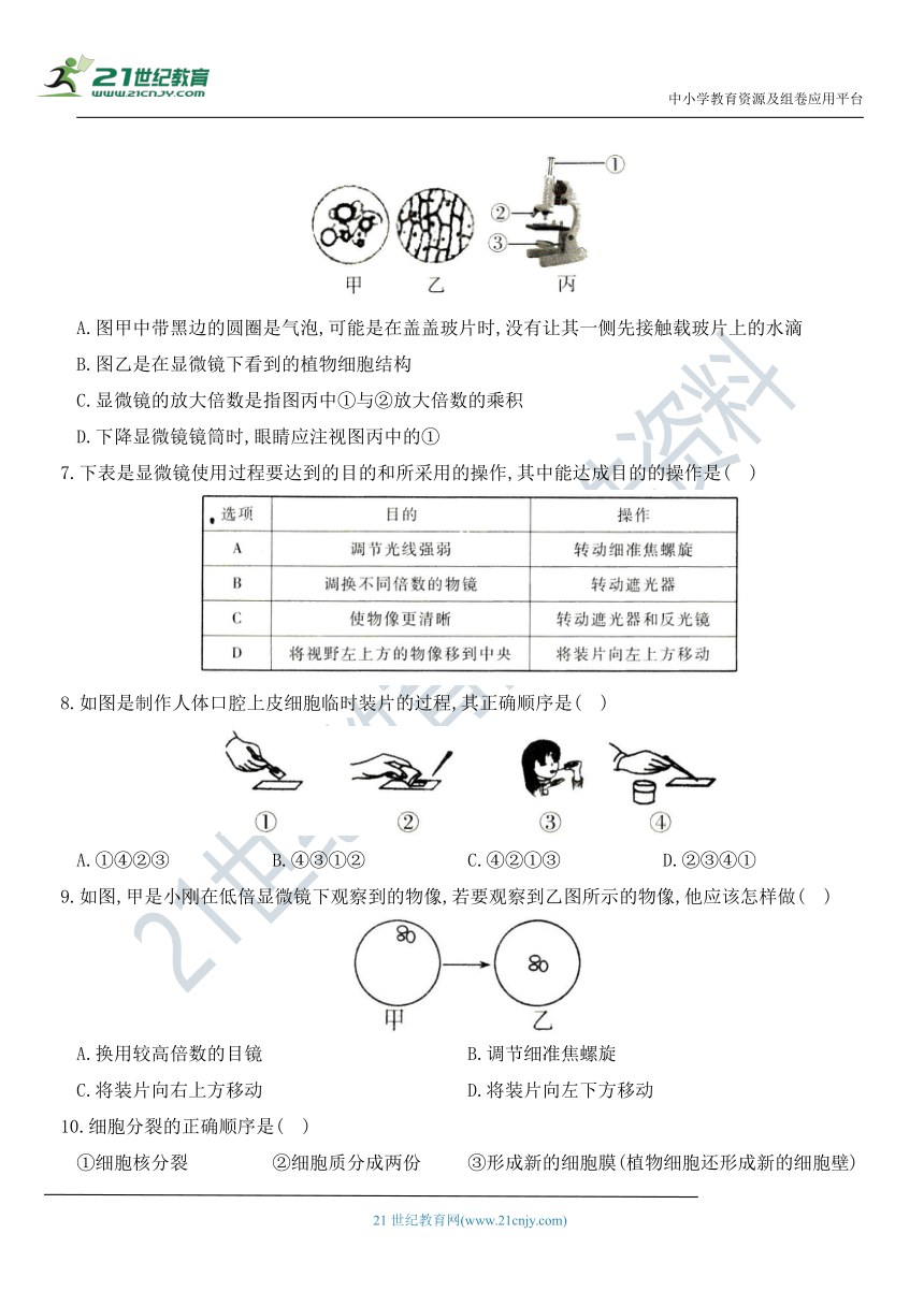 第二单元  生物体的结构层次 单元综合检测卷（含重点解析）