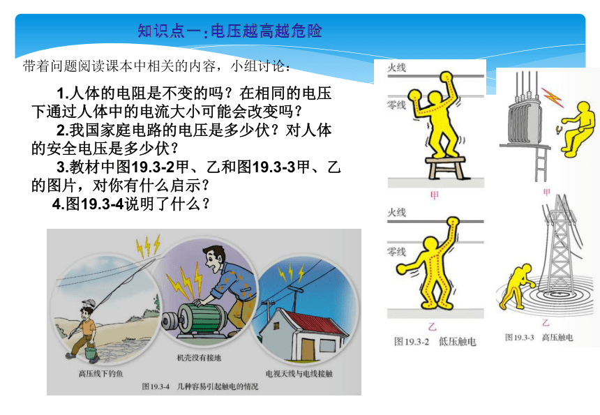 人教版九年级物理第十九章第三节第1课时 触电及其原因课件(20张ppt+视频