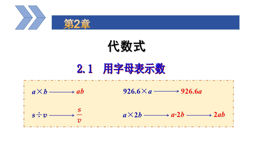 湘教版七年级数学上册2.1用字母表示数课件（22张）