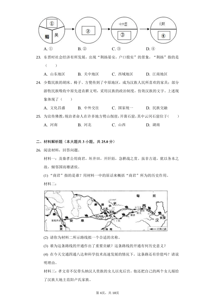 2021-2022学年辽宁省阜新市海州区七年级上学期期末历史试卷（含解析）