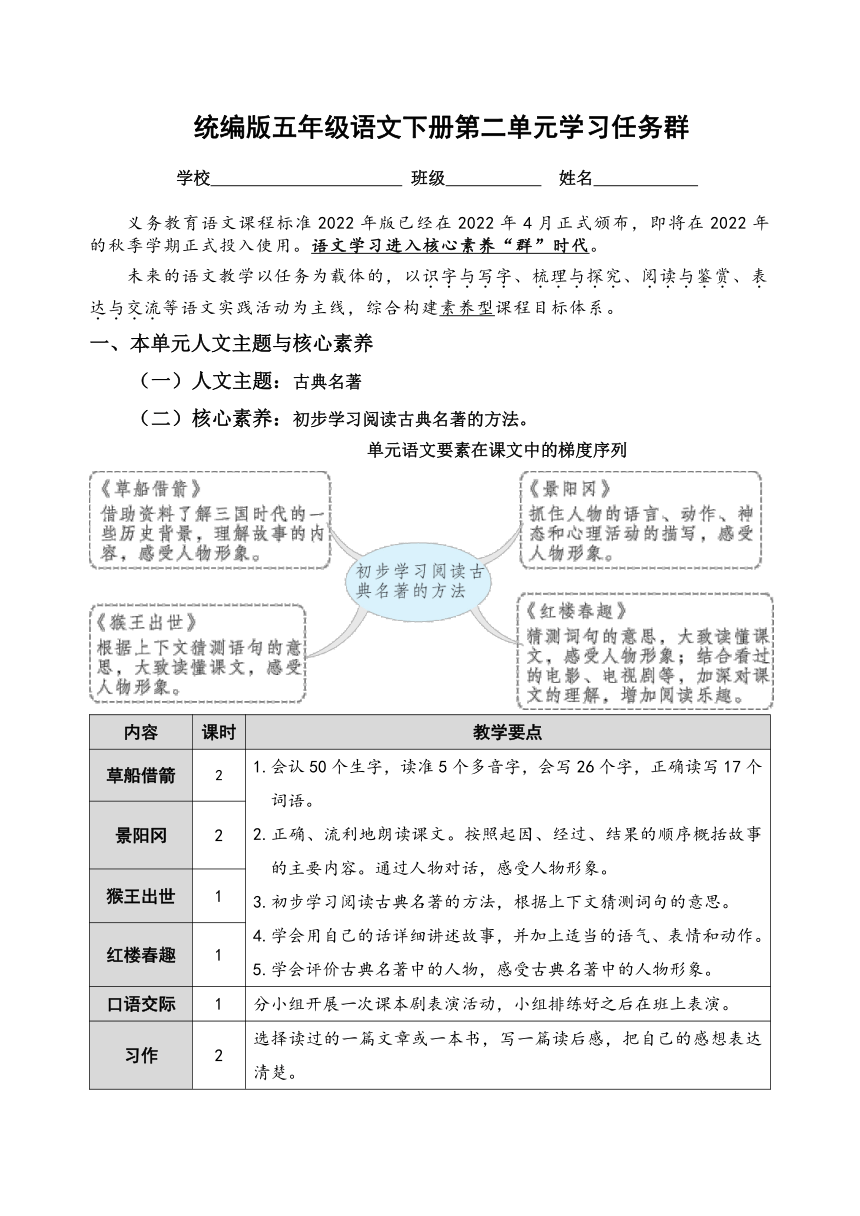 （新课标）统编版五语下第二单元学习任务群名师原创连载 （含答案）