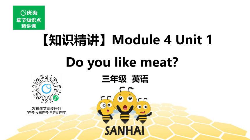 英语三年级【知识精讲】Module 4 Unit 1 Do you like meat？（12张PPT）