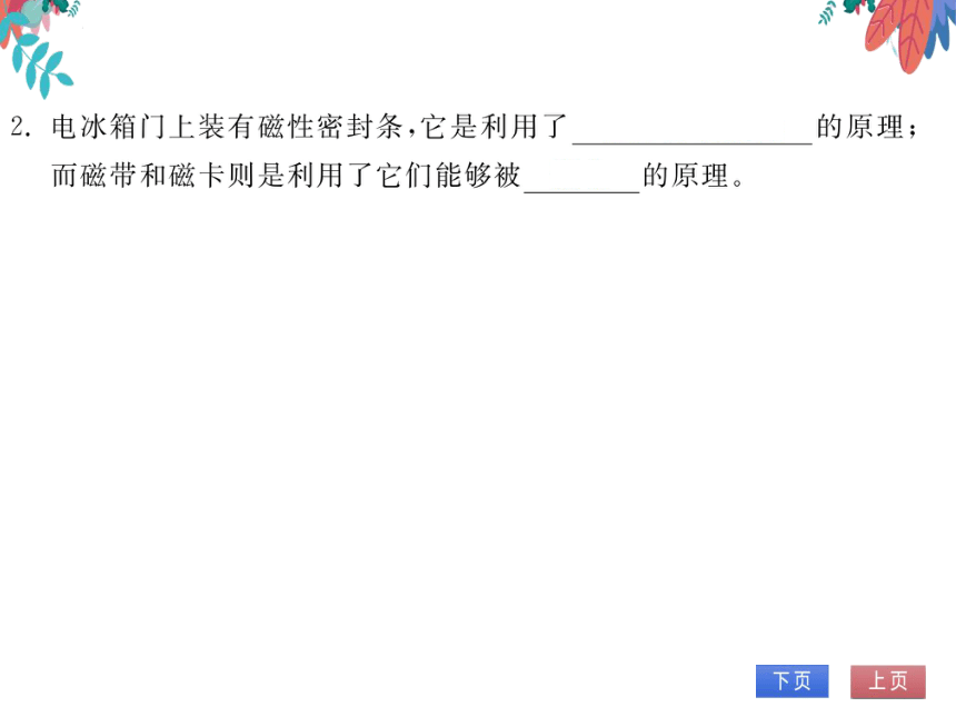 【人教版】物理九年级全册 20.1 磁现象 磁场  习题课件