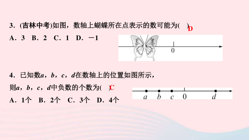 七年级数学上册2.2数轴作业课件(共19张PPT)新版北师大版