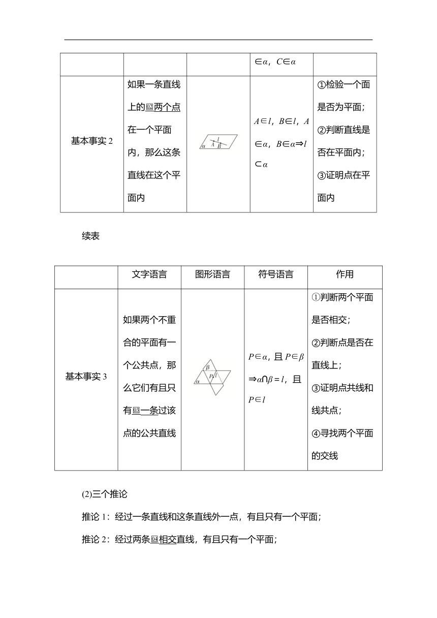 2023高考科学复习解决方案-数学(名校内参版) 第八章  8.3空间点、直线、（Word学案）