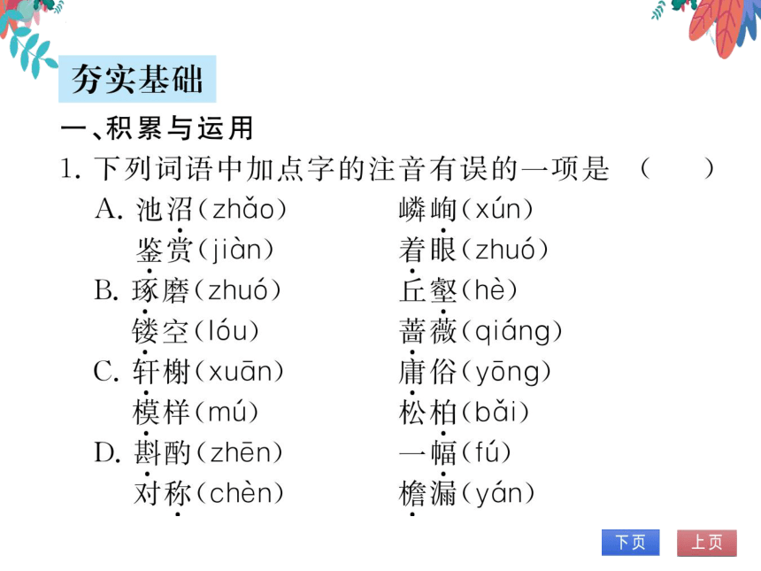 【统编版】语文八年级上册 19.苏州园林 习题课件