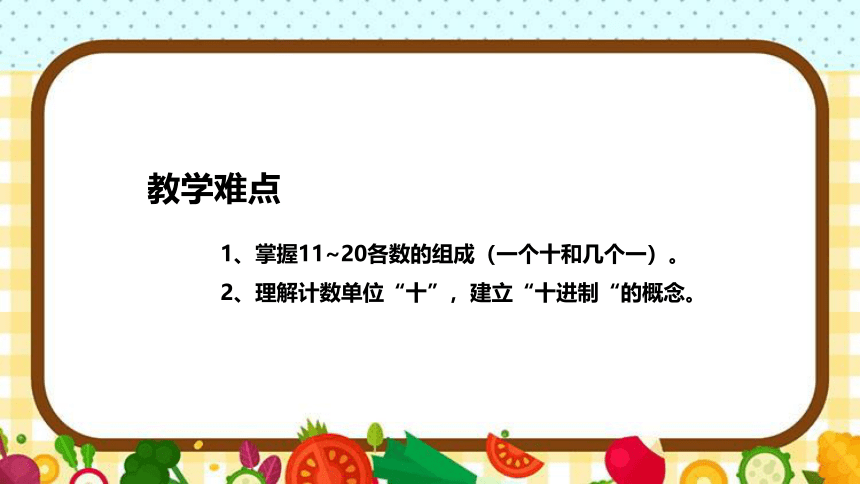 人教版小学数学一年上册《11-20各数的认识》说课稿（附反思、板书）课件(共40张PPT)