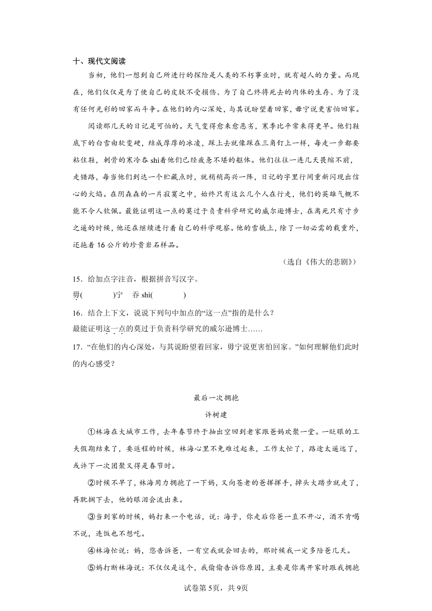 山东省烟台招远市（五四制）2022-2023学年七年级下学期期末语文试题（含解析）