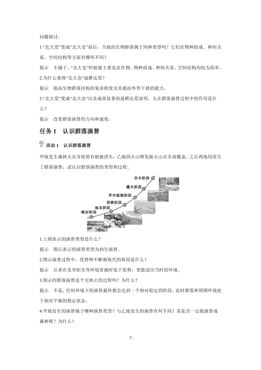 2.3 群落的演替 学案 2023-2024学年高二生物人教版（2019）选择性必修2