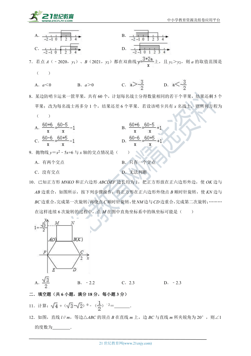 2021年辽宁省阜新市中考数学模拟试卷（二）（解析版）