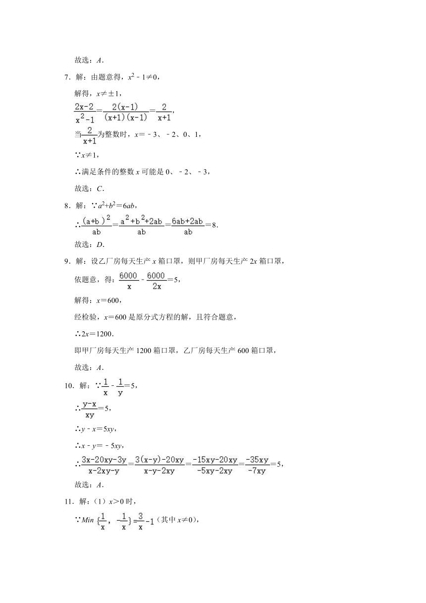 2020—2021学年 浙教版七年级数学下册第5章分式单元综合高频热点专题提升训练（Word版含解析）